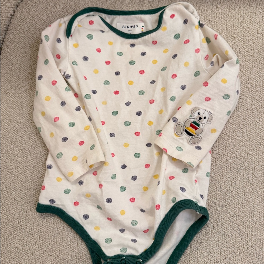 HBC Stripes Baby Polka Dot Onesie 18-24 M - Multicolor
